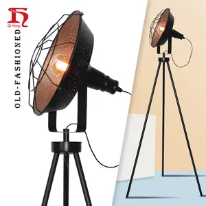 Vintage Tripod Kim Loại Tầng Đèn Sàn Ánh Sáng Trường Học Cũ, Phong Cách Công Nghiệp