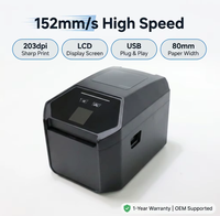 Printer Label Rak Supermarket USB Desktop 203dpi Pembuat Stiker Barcode untuk Penandaan Kode Produk dan Label Harga Toko Rantai