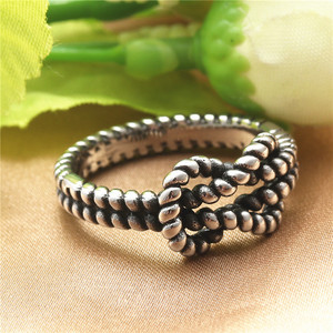 Retro Gold Rope Knot <b>Ring</b> Women's Fashion Jewelry Gift Occasion Stainless Steel Style - Product Image 2