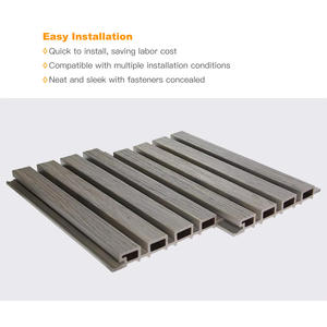 Panneau de façade extérieur 3D en bois Panneaux muraux extérieurs Panneaux de revêtement cannelés en WPC mur extérieur - Product Image 5