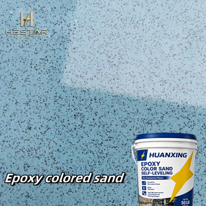 Revêtement <span class=keywords><strong>de</strong></span> sol en marbre liquide autolissant, résistant à la pression, en époxy, avec sable coloré, imperméable et fini pierre. - Product Image 6