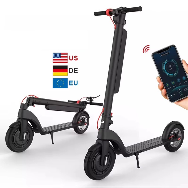 Factory Waterproof Two Wheels Max Range 45KM Electric Scooter 2-Wheel Adult Kick Portable Scooter with 10ah Removable Battery
