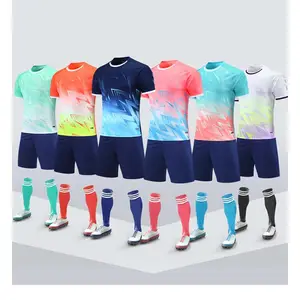 High Quality Sublimated Men Sports Wear Soccer Jersey Set Football Short Set Professional Kids Soccer Jersey