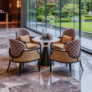 Ensemble de chaises d'hôtel avec table pour hall d'hôtel, salon, salle de réunion, usage intérieur, rembourrage en mousse stable - Product Image 3