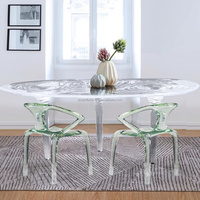 Table de salle à manger design en résine époxy transparente, motif vague d'eau, pour maison, bureau, extérieur, hôtel, fête, vente en gros, OEM, personnalisable