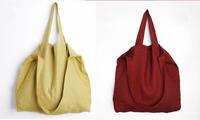 Sac de courses réutilisable en lin 100% écologique, sac fourre-tout en toile de coton naturel uni, tendance et élégant