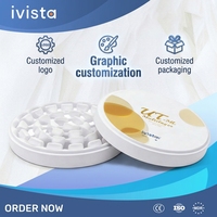 Ivista UT ML Blok Zirkonia Gigi Multilayer untuk Bridge Zirkonia Anterior, Disc Milling CAD CAM Buatan Khusus