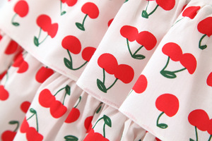 Ropa para Bebés, Conjuntos para Niñas Pequeñas, Vestidos con Estampado de Cerezas y Sombrero, Venta al por Mayor en China - Product Image 4