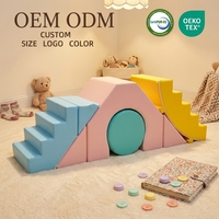 All for Dreams Factory – Blocs d'escalade en mousse pour bébés, équipement de jeu d'intérieur, toboggan pour enfants, piscine à balles, jouet d'entraînement sensoriel, 0-3 ans, 6 pièces