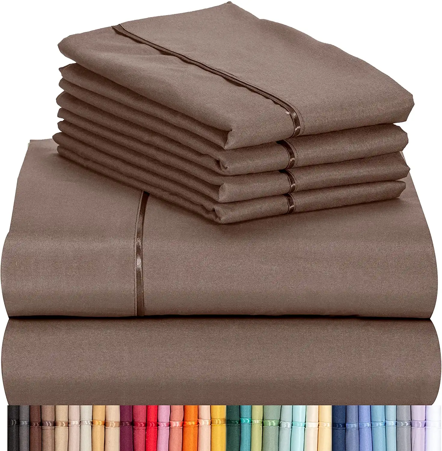 6 पीसी चादर सेट बांस चादरें गहरी जेब 18 "पर्यावरण के अनुकूल शिकन नि: शुल्क शीट मशीन धो सकते होटल बिस्तर रेशमी नरम-प्रकाश