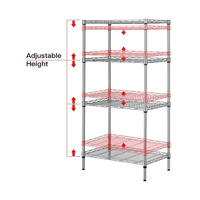 Support en fil métallique robuste durable de 250kg stocké avec étagère de cuisine en acier inoxydable 201 à 4 niveaux approuvée par la NSF