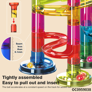 Nhấp nháy trượt bóng theo dõi trong suốt xây dựng lớn khối đá cẩm thạch chạy đồ chơi trò chơi cho trẻ em - Product Image 4