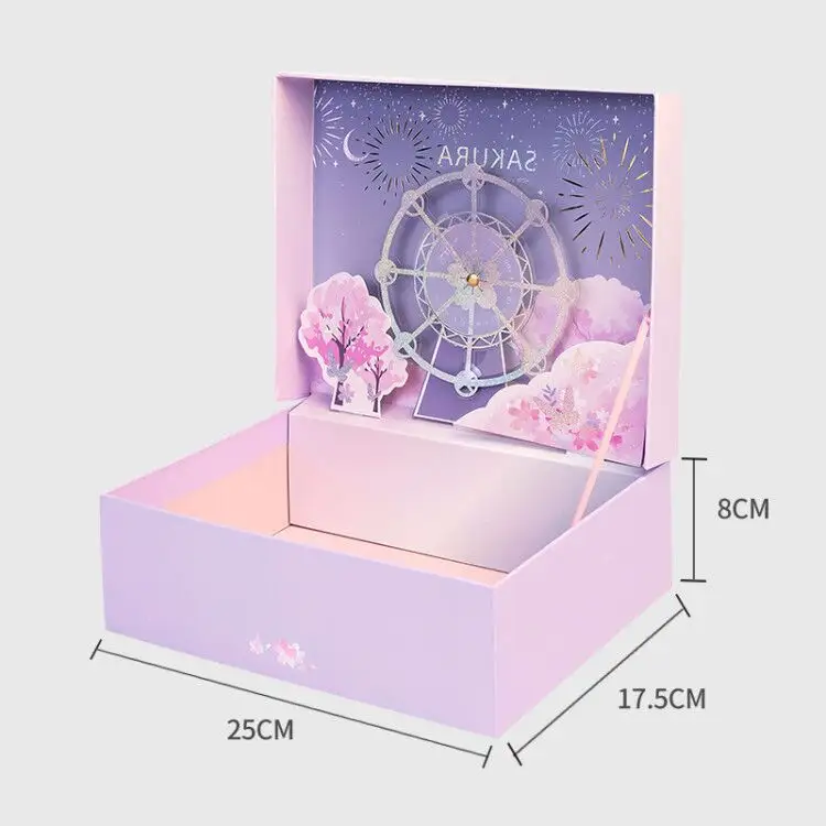 Custom Printed Display Cardboard Paper Birthday Creative Surprise Packaging Wishes Card 3d Pop Up Gift Box