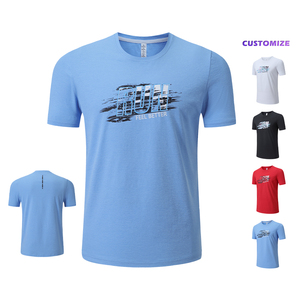 Camiseta de entrenamiento para hombre sin costuras de tacto suave para entrenamiento cruzado con mezcla de algodón de tacto suave - Product Image 3