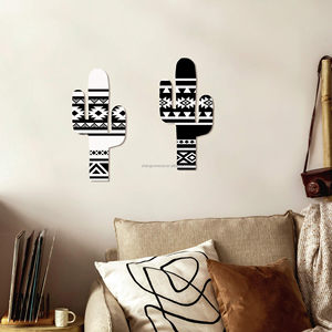 Arte de Parede em Madeira Estilo Fazenda Luxuosa com Padrão em Preto e Branco para Decoração de Casa - Presente de Aniversário - Product Image 3