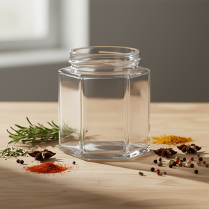 Pot en verre hexagonal sans couvercle, lot de 24, bouteille de stockage pour la conservation des aliments - Product Image 3