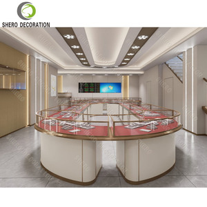 Vitrina Moderna para Joyería, Diseño de Muebles para Tienda de Joyería, Mostrador de Vidrio con Iluminación LED para Tienda de Joyería - Product Image 1