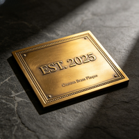 Plaque de numéro de maison en métal gravé, néon en laiton massif, panneau nominatif personnalisé, plaque d'adresse extérieure étanche, taille personnalisable