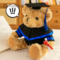 Graduation poupée ours baccalauréat robe poupée maître diplômé poupée docteur casquette école uniforme collège cadeau impression LOGO