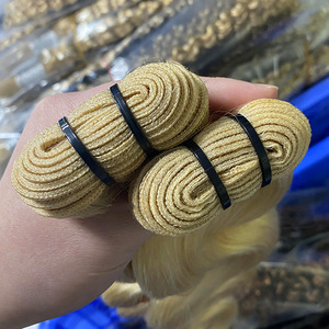 Paquetes de Cabello Humano Virgen Remy Vietnamita al <span class=keywords><strong>por</strong></span> Mayor # Extensiones de Cabello Rubio Platino 613, Ondulado, de 18-26 Pulgadas, Super Double Drawn, Tejidas a Mano, Individuales - Product Image 3
