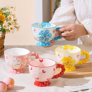 Taza de <span class=keywords><strong>Desayuno</strong></span> de Cerámica de 480 ml, Estilo Dibujos Animados, Pintada a Mano, Linda, Taza de Gran Capacidad, Taza de Café para Oficina - Product Image 4
