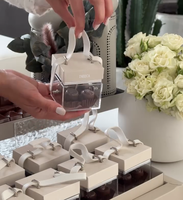 Boîtes à bonbons élégantes pour le Ramadan, petites boîtes de fête en acrylique, boîtes à bonbons de mariage, boîtes en carton beige transparentes, boîte à dessert en chocolat