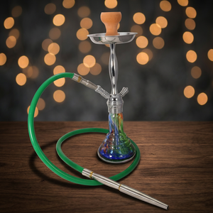 Chaman India Hubble Bubble Pipe, Mezcla de Colores, Metal y Vidrio, Tipo Recto, Técnica de Lacado, Modelo 14753 - Product Image 2
