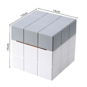 Rubiks Cube Tissue Box White Gray 3x3 Multipurpose Office Desk Storage Convenient - Product Image 5