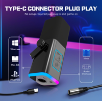 Micrófono Dinámico Cardioide WM13 para Juegos, Cancelación de Ruido, Silenciador/Ganancia, USB Tipo-C, Alta Fidelidad, Iluminación RGB, Transmisión en Vivo