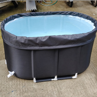 Baignoire pliante ovale en PVC épaissi pour adulte, avec filet de maintien et anneau pneumatique, pour hydrothérapie, rééducation sportive et usage domestique