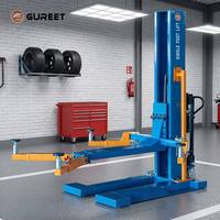 HuaTong Pont élévateur monopoteau 2900 kg, 1800 mm, à verrouillage manuel, plateforme de levage portable robuste pour centre d'entretien automobile et garage