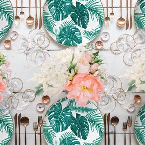 Vajilla de Porcelana de Hueso con Diseño de Hojas de Palma, 4 Piezas, Color Verde, de Alta Calidad, para Cocina - Product Image 5