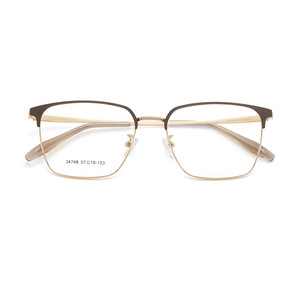 Montures de lunettes rectangulaires en alliage pour hommes Danyang 34748, monture complète, verres en résine antidérapants, design quadrilatère linéaire - Product Image 1