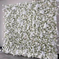 Panel Dinding Bunga Baby's Breath Putih untuk Dekorasi Latar Belakang Pernikahan, Acara, dan Pesta