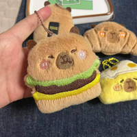 Peluches Capybara et Dauphin, Jouets en Peluche, Porte-clés Écologiques Thème Dessin Animé (Mini Pain, Hamburger, Donut, Croissant)