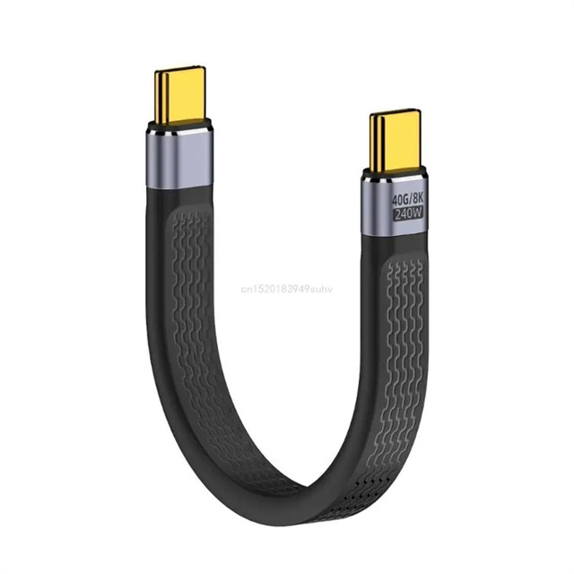 Short USB C to USB C Cable 240W Quick Charge 40Gbps Data Transmission for Docking, Laptop, Tablet Type C Charging Cable