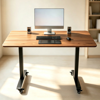 Bureau d'ordinateur mobile certifié CE Rohs de haute qualité, disponible en 3 couleurs, avec cadre de bureau électrique ergonomique réglable en hauteur et roulettes