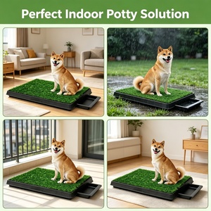 Plateau de propreté intérieur lavable pour chiot, système de toilette imperméable pour chien, support réutilisable pour tapis de propreté pour animaux avec grille - Product Image 3