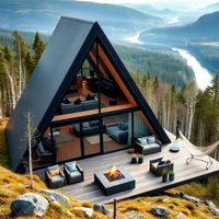Precio de fábrica móvil pequeño triángulo Villa Hotel prefabricado Modular un marco triángulo casa para la venta