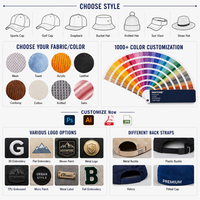 Topi Trucker Bordir Logo Huruf Custom Grosir 100% Katun 5 Panel Mesh Cap Premium Polos Snapback Flat Brim Baseball
