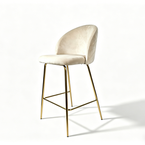 Chaises de bar blanches de style nordique pour îlot de cuisine, hauteur assise 65 cm, idéales pour restaurants et bars. - Product Image 1