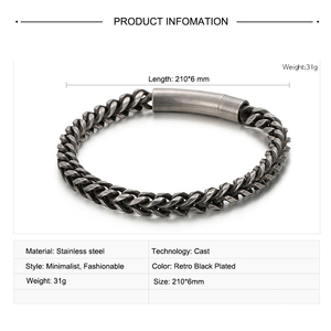 Pulsera Unisex Personalizada <span class=keywords><strong>de</strong></span> Acero Inoxidable con Eslabones Cubanos, Diseño Geométrico, Chapada en Oro, Cierre <span class=keywords><strong>de</strong></span> Bayoneta, Circón, Cristiana Religiosa, <span class=keywords><strong>de</strong></span> Moda - Product Image 6