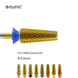 Outil de perçage pour ongles, embouts plaqués or, embouts à coupe croisée 6,0 mm, ensemble de 5 embouts de perçage pour ongles en gros, outils en quartz - Product Image 1