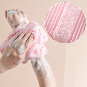 Wholesale Multi Function Nylon <strong>Plastic</strong> Bath Towel Long Exfoliating Washcloth Back Scrubber Belt for Shower - Product Image 3