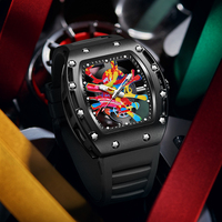 Reloj de Hombre al por Mayor, Forma de Barril, Esfera Grande, Movimiento de Cuarzo, Correa de Goma Suave, Pantalla Luminosa, Estilo Casual Urbano