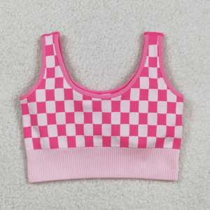 GSSO2704 Rosa Blanco estampado a cuadros Boutique venta al por mayor estampado otoño yoga adultos trajes para mujeres adultas conjunto deportivo - Product Image 4