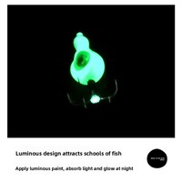 Lampe de pêche sous-marine à LED multicolores avec crochet pour calmar, 6/12 crochets, 60g, 7cm, pour attirer les poissons