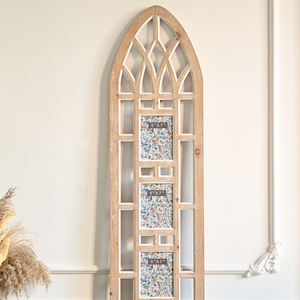 ريفي يعلق على الحائط إطار صور متعدد على شكل نافذة خشبية جميلة ذكريات لطيفة طفل فتاة صور عائلية الكولاج - Product Image 3