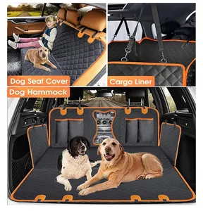 Nonslip Black Hammock Car Seat Cover Large Waterproof Foldable Washable Oxford Material Dog Car Pet Seat Cover Universal Fit