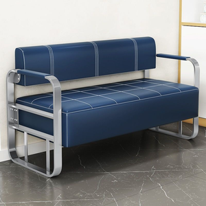 Sofá de espera, banco largo, sofá sencillo y moderno para salón de belleza, silla de espera de acero inoxidable para peluquería - Product Image 3